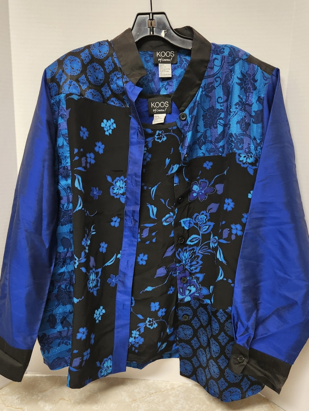 2pc Koos of Course 100% Silk Top and Tank Set Size Large Vintage Artsy